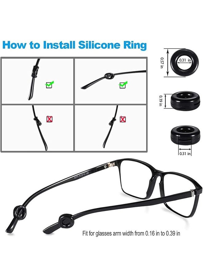 16 Pairs Eyeglasses Retainers and 3Pcs Eye Glasses String Holder Strap, Premium Silicone Anti-Slip Eyeglass Holder, Comfort Ear Grip Hooks Protectors for Spectacle Sunglasses Reading Glasses Eyewears - Image 4